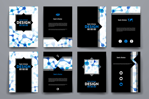 Blue black background brochure design vector