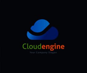 Blue engine logo design vector