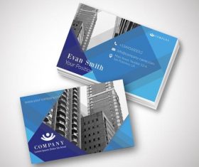Blue modern template business card design vector