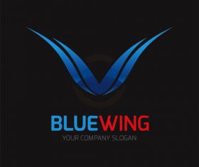 Blue wing logo design vector