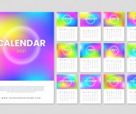 Blurred new year 2021 calendar vector