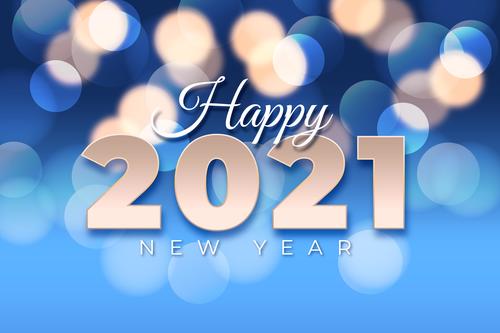 Bokeh new year background vector