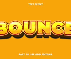 Bounce 3d editable text style effect vector