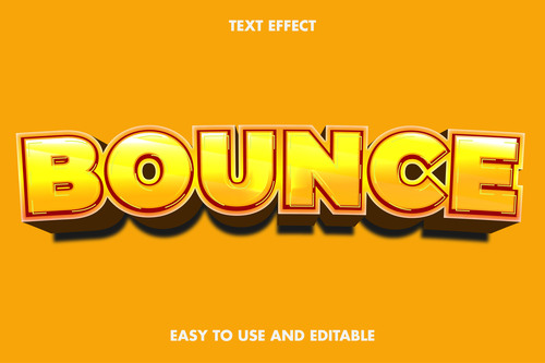 Bounce 3d editable text style effect vector
