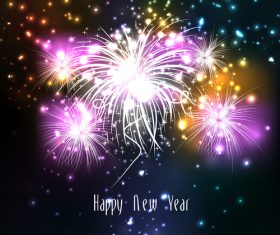 Bright and colorful fireworks vector