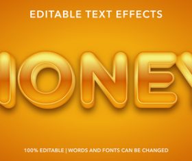 Bright yellow editable font effect text vector