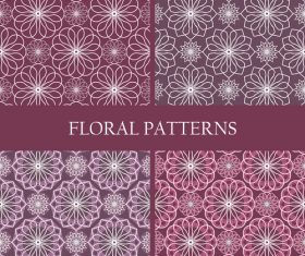 Brown flowers patterns geometric vector