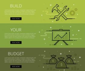 Build your budget vector web banners set