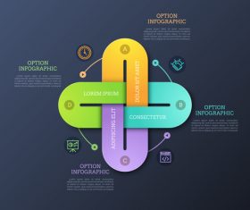 Business cross infographics options vector