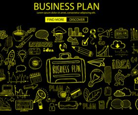Business plan sketch concept information vector