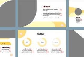 Business presentation slides and photos vector