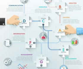 Business puzzle templates of Infographics vector