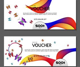 Butterfly background gift card voucher vector