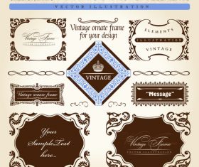 Calligraphic vintage sesign elements labels vector