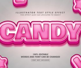 Candy illustrator text style effect vector