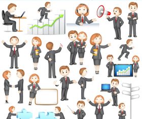 Cartoon business characters vector