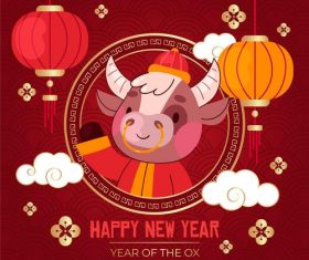 Cartoon style new year greeting card vector