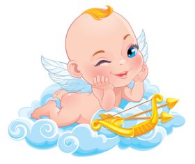 Child cupid icon vector