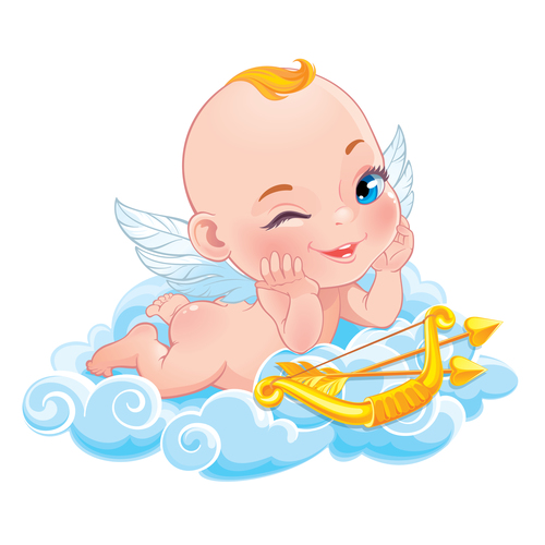 Child cupid icon vector