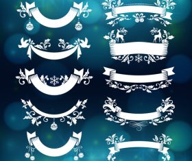 Christmas badges white vector