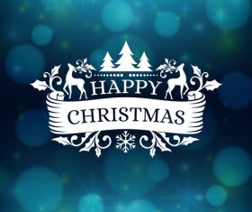 Christmas card blue vector
