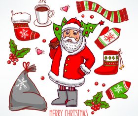 Christmas colorful set vector