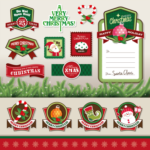 Christmas label vector