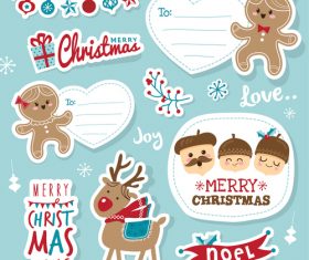 Christmas sticker vector