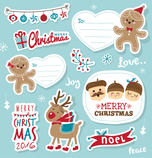 Christmas sticker vector