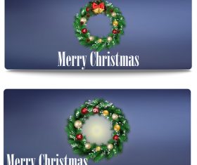 Christmas wreath banner vector