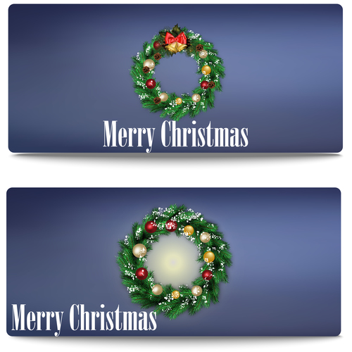 Christmas wreath banner vector