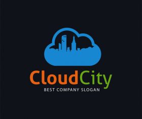 Cloud city logo design vector