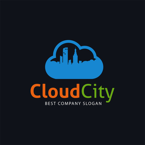 Cloud city logo design vector