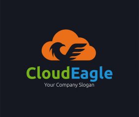 Cloud eagle concept logo design vector