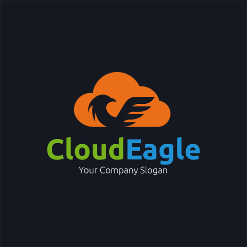 Cloud eagle concept logo design vector