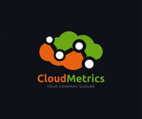 Cloud metrics concept logo design vector