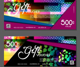 Collection of gift cards voucher vector
