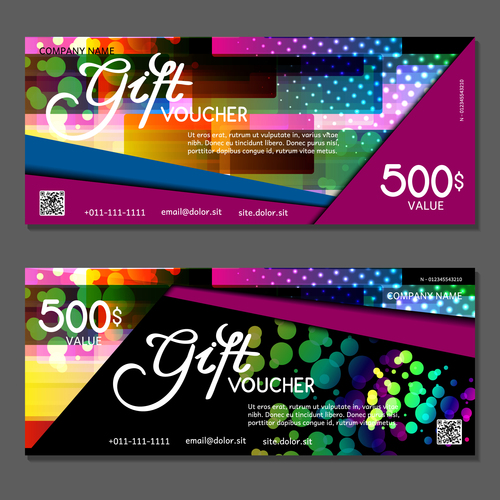 Collection of gift cards voucher vector
