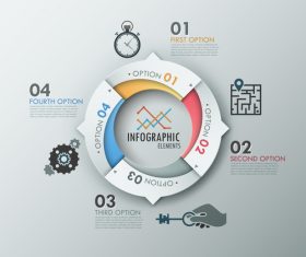 Color double circle templates of Infographics vector