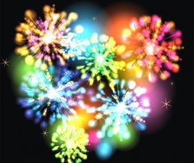 Color firework pattern vector