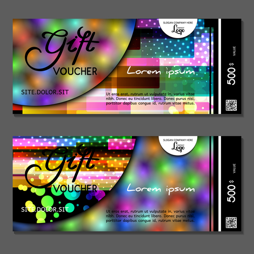 Color gift card vector