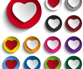 Color heart icon vector