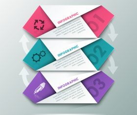 Color origami templates of Infographics vector