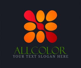 Colorful allcolor logo design vector