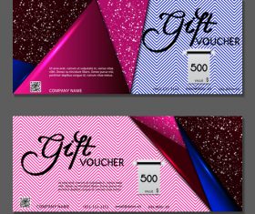 Colorful triangle background gift card voucher vector