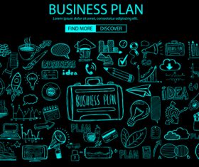 Concept business plan sketch information vector