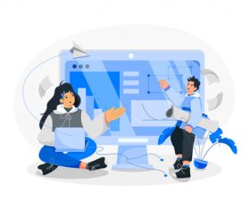 Concept online class illustration vector