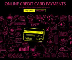 Concept online credit card payment information vector