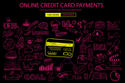 Concept online credit card payment information vector