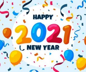 Confetti new year 2021 background vector